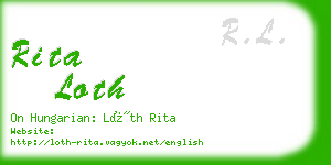 rita loth business card
